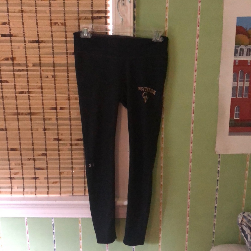 Black under armor running tights